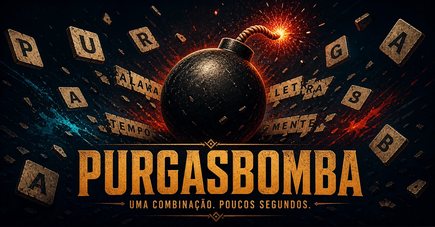 Bomba cercada por letras do PurgasBomba